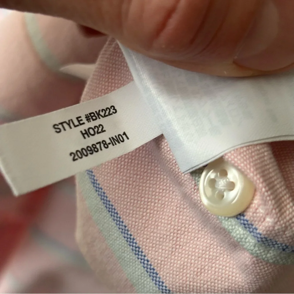 J. Crew Men’s Oxford Stripe Button Down Shirt Size Large New Pink Relaxed Fit